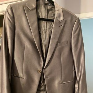 John Varvatos 2pc 1 button silver suit